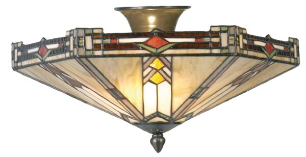 Stropné Tiffany svietidlo Goddard - Ø 40 * 23 cm E14 / max 2 * 40W - Clayre & Eef