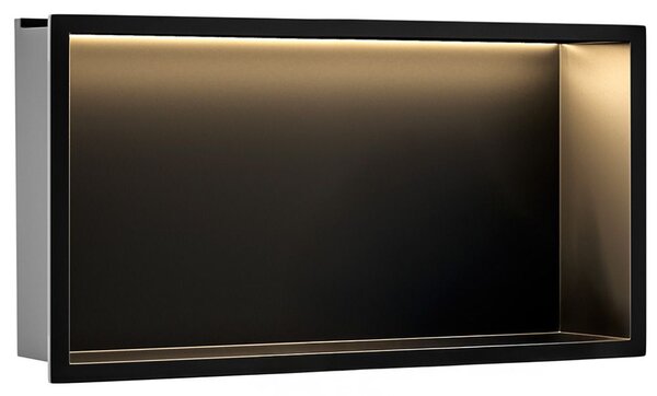 VSTAVANÁ KÚPEĽŇOVÁ POLICA LED 30x60 black