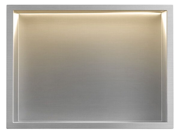 VSTAVANÁ KÚPEĽŇOVÁ POLICA LED 30x45 steel brush