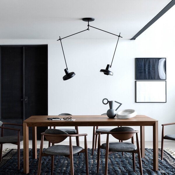 Stropné Lampa GRUPA, Arigato, stmievateľné, Čierna, Pracovňa, Kov