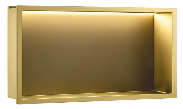 VSTAVANÁ KÚPEĽŇOVÁ POLICA LED 30x60 brush gold