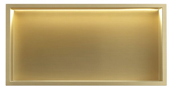VSTAVANÁ KÚPEĽŇOVÁ POLICA LED 30x60 brush gold