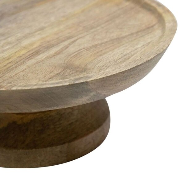 Prírodný drevený podnos na tortu na nohe Wood Cake - Ø 25*10 cm - Mars & More