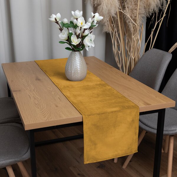 Biante Zamatový behúň na stôl Velvet Prémium SVP-047 Horčicový 35x120 cm