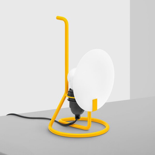 Stolové Lampa Stilnovo, Bugia, Žltá, Obývacia izba, Kov, Dizajnový
