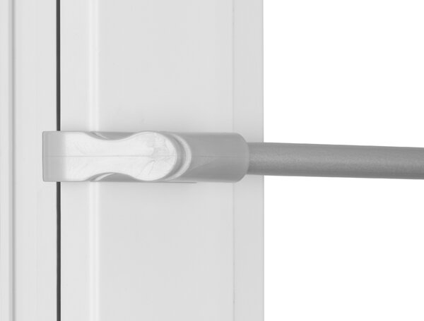 Plastová Mini záclonová tyč teleskopická / Vitrážka 75-125 cm Striebro