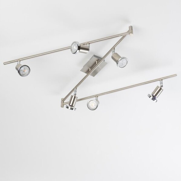 LED Bodové svietidlo 6xGU10/5W/230V matný chróm