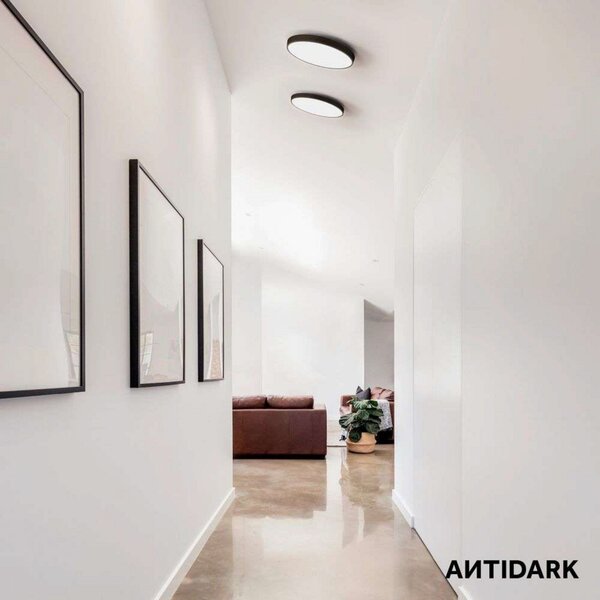 Stropné Lampa ANTIDARK, stmievateľné, Čierna, Obývacia izba, Hliník