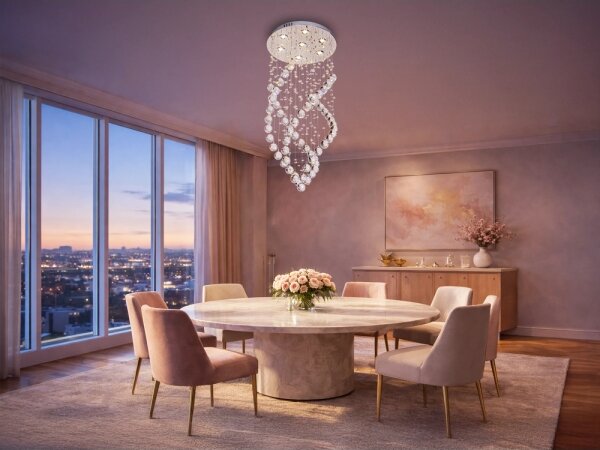 LED krištáľové stropné svietidlo NAURU LED/24W/230V pr. 40 cm lesklý chróm + diaľkové ovládanie