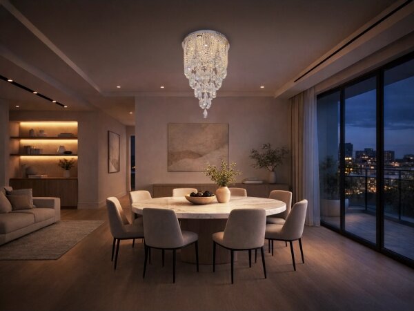 LED Krištáľové stropné svietidlo MAJURO LED/30W/230V pr. 40 cm lesklý chróm + diaľkové ovládanie