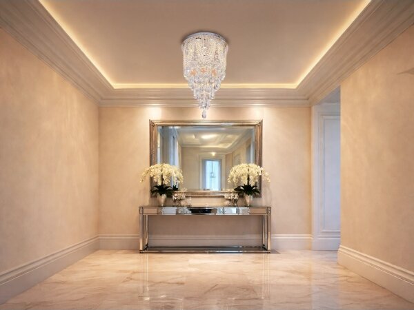 LED Krištáľové stropné svietidlo MAJURO LED/30W/230V pr. 40 cm lesklý chróm + diaľkové ovládanie