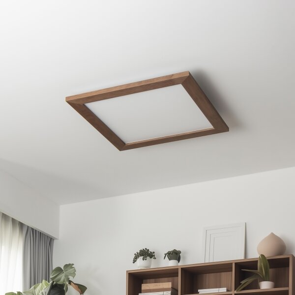 Brilagi -LED Stropné svietidlo SLIMFRAME WOOD LED/36W/230V 49,5x49,5 cm tm.hnedá