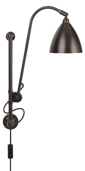 Nástenné svetlo Bestlite BL5, Ø 16 cm, čierna/mosadz
