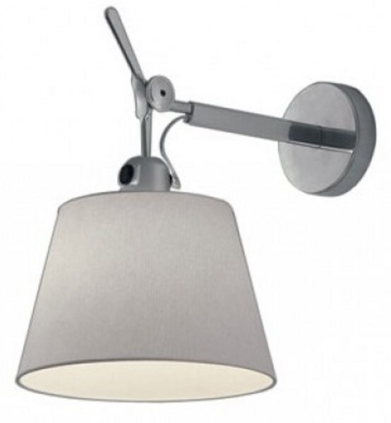 Nástenné Svietidlo Artemide, stmievateľné, Sivá, Obývacia izba, Tkanina / Textil