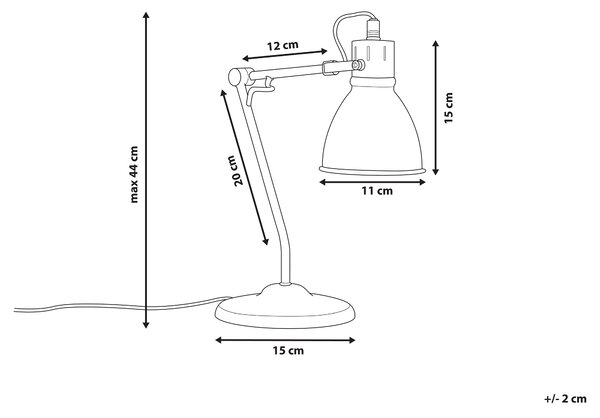 Stolná lampa mosadzná kov oceľ 44 cm nastaviteľné rameno okrúhle tienidlo moderný štýl kancelária