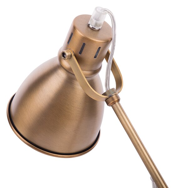 Stolná lampa mosadzná kov oceľ 44 cm nastaviteľné rameno okrúhle tienidlo moderný štýl kancelária
