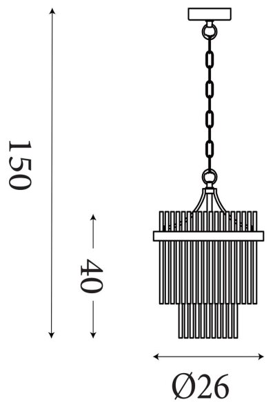 Searchlight 11200-1GO - Závesný luster na reťazi LARA 1xE27/60W/230V