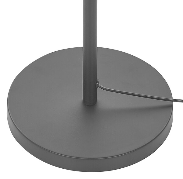 Stojaca lampa čierna oceľ kov matná povrchová úprava 148 cm okrúhle kupolovité tienidlo osvetlenie moderný štýl obývačka spálňa