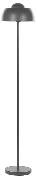 Stojaca lampa čierna oceľ kov matná povrchová úprava 148 cm okrúhle kupolovité tienidlo osvetlenie moderný štýl obývačka spálňa