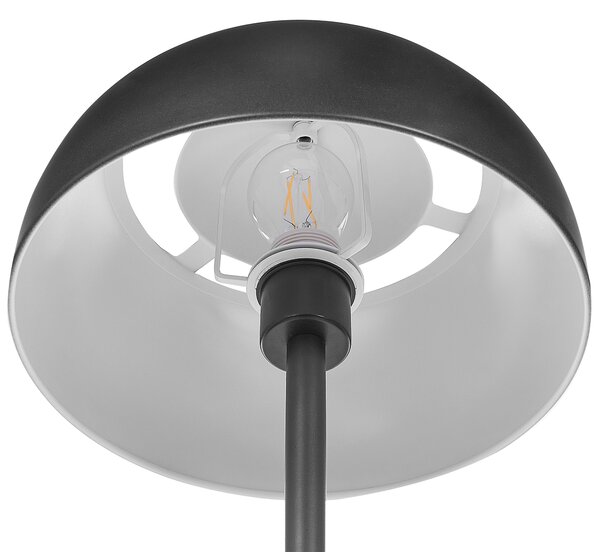 Stojaca lampa čierna oceľ kov matná povrchová úprava 148 cm okrúhle kupolovité tienidlo osvetlenie moderný štýl obývačka spálňa