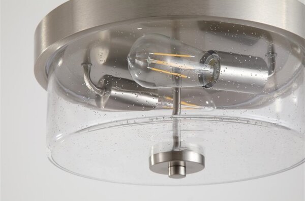 Searchlight 66210-2SS-Koup kúpeľňové stropné svietidlo PRESTON 2xE27/60W/230V IP44 priemer 33 cm strieborné