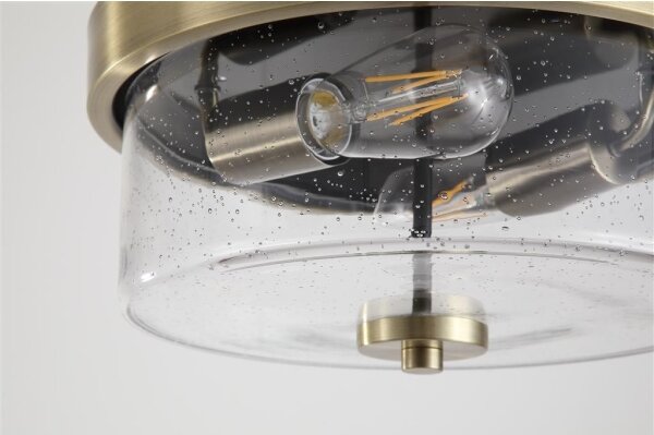Searchlight 66210-2AB - Kúpeľňové stropné svietidlo PRESTON 2xE27/60W/230V IP44 priemer 33 cm, mosadz