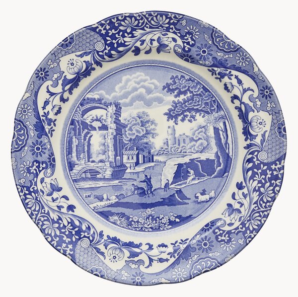 Plytké taniere Blue Italian, 4 ks