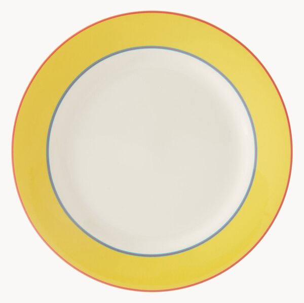 Porcelánové plytké taniere Calypso Yellow, 4 ks