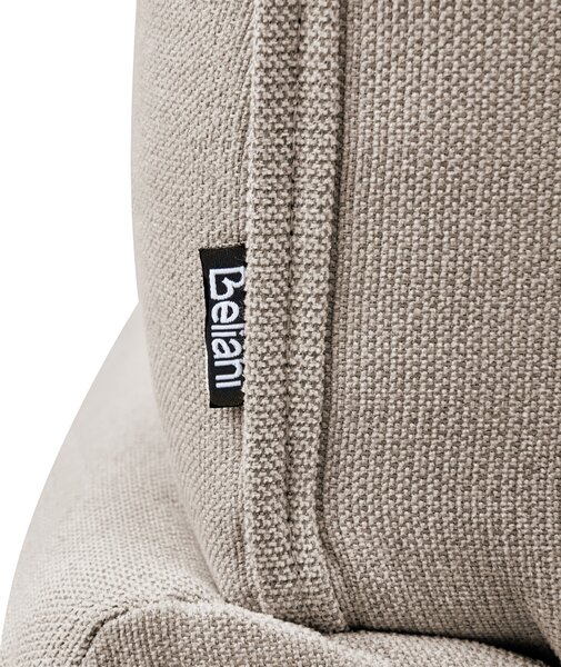 Kreslo sivobéžové polyester látkové čalúnenie vodoodpudivá tkanina nohy z kaučukového dreva retro minimalistický štýl obývačka