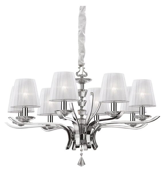 Ideal Lux - Luster na reťazi PEGASO 8xE14/28W/230V pr. 76 cm lesklý chróm