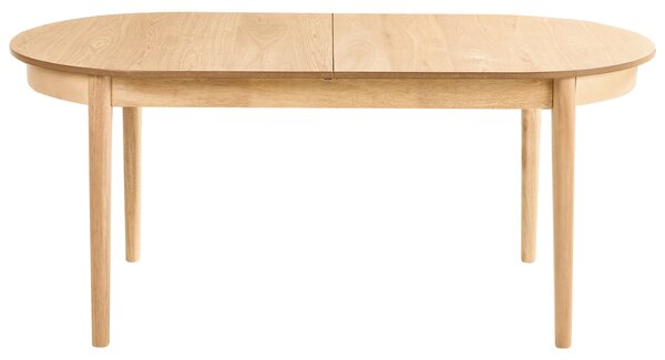 Rozkladací jedálenský stôl svetlohnedý svetlý jaseň MDF vrchná časť 180/220 x 90 cm drevené nohy moderný štýl kuchyňa jedáleň