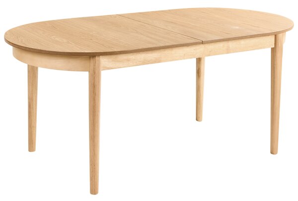Rozkladací jedálenský stôl svetlohnedý svetlý jaseň MDF vrchná časť 180/220 x 90 cm drevené nohy moderný štýl kuchyňa jedáleň