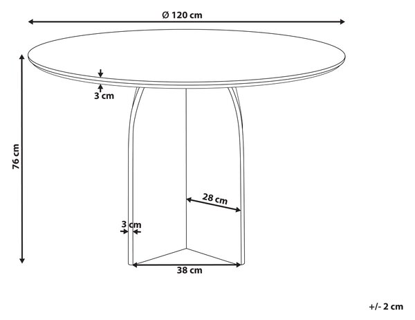 Jedálenský stôl tmavohnedý MDF rám s podstavcom ø 120 cm okrúhly tvar klasický moderný štýl kuchyňa jedáleň