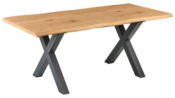 Jedálenský stôl hnedá čierna MDF kov 140/180 x 90 cm rozkladací pre 6 osôb moderný rustikálny štýl kuchyňa jedáleň