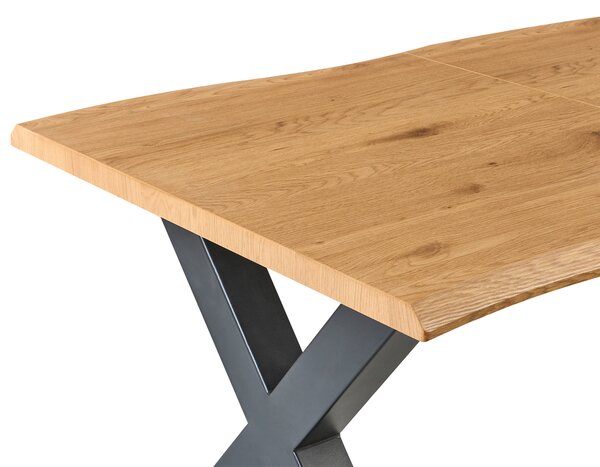 Jedálenský stôl hnedá čierna MDF kov 140/180 x 90 cm rozkladací pre 6 osôb moderný rustikálny štýl kuchyňa jedáleň