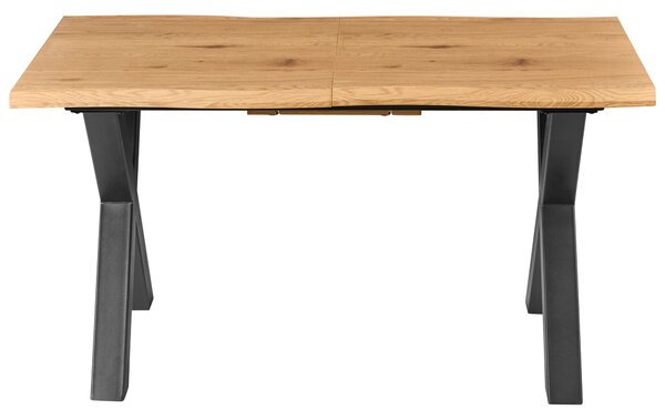 Jedálenský stôl hnedá čierna MDF kov 140/180 x 90 cm rozkladací pre 6 osôb moderný rustikálny štýl kuchyňa jedáleň