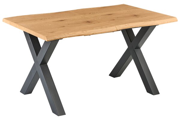 Jedálenský stôl hnedá čierna MDF kov 140/180 x 90 cm rozkladací pre 6 osôb moderný rustikálny štýl kuchyňa jedáleň