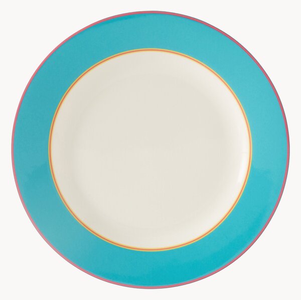 Porcelánové raňajkové taniere Calypso Turq Side, 4 ks