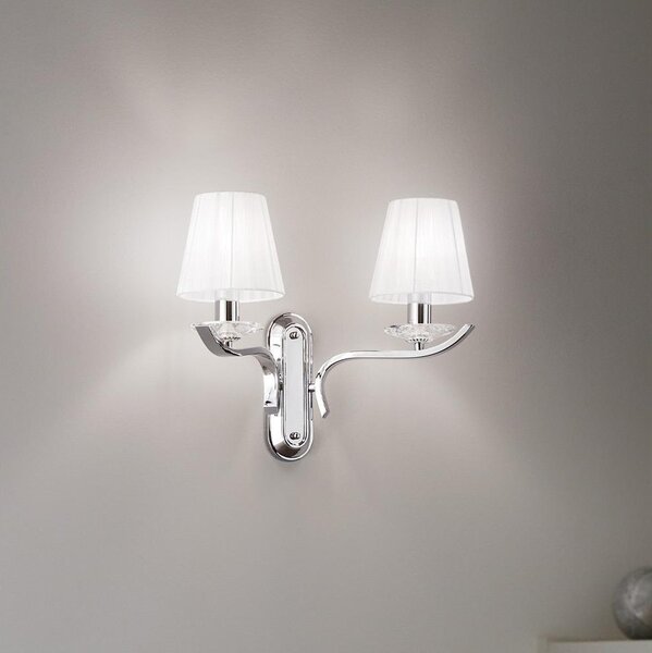 Ideal Lux - Krištáľové nástenné svietidlo PEGASO 2xE14/28W/230V lesklý chróm