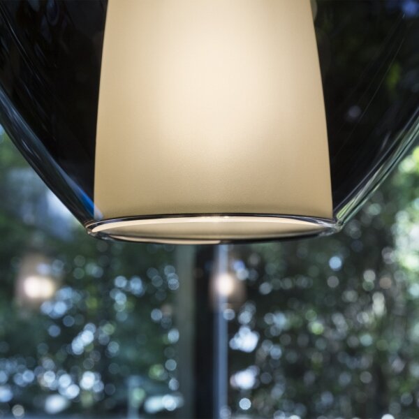 Ideal Lux - Závesný luster na kábli KALIQUE 1xE27/42W/230V priemer 18 cm dymová čierna