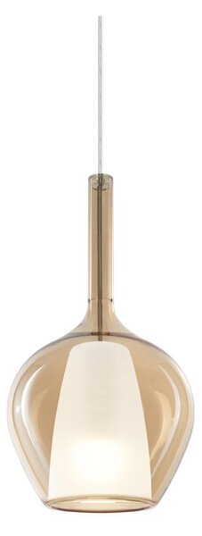 Ideal Lux - Závesný luster na lanku KALIQUE 1xE27/42W/230V pr. 18 cm dymovo-béžová