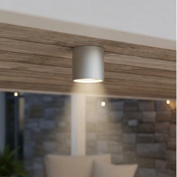 Ideal Lux - Vonkajšie bodové svietidlo GUN 1xGU10/28W/230V pr. 11 cm IP55 šedá