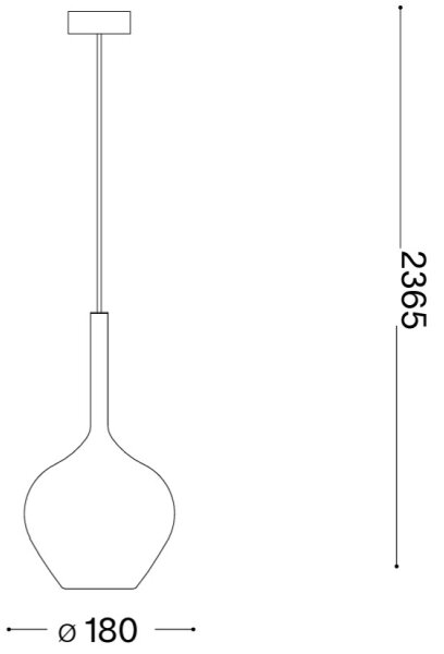 Ideal Lux - Závesný luster KALIQUE na lanku 1xE27/42W/230V priemer 18 cm dymovo-medený