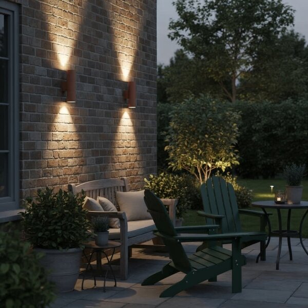Ideal Lux - Vonkajšie nástenné svietidlo GUN 1xGU10/35W/230V 21 cm IP44 hnedé