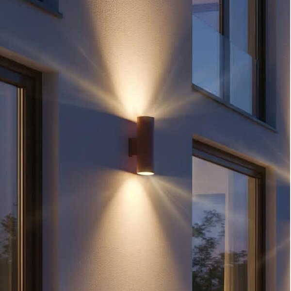 Ideal Lux - Vonkajšie nástenné svietidlo GUN 1xGU10/35W/230V 21 cm IP44 hnedé