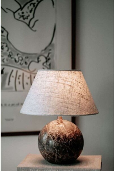 Stolové Lampa Globen Lighting, Hnedá / Hrdzavá, Obývacia izba, Tkanina / Textil