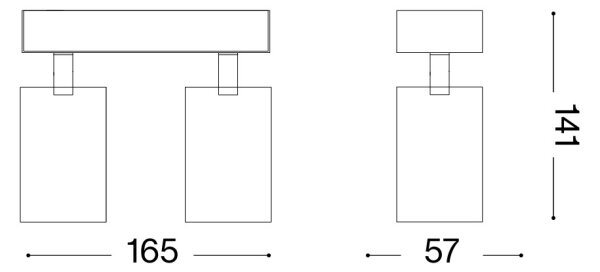 Ideal Lux - LED nástenné bodové svietidlo DYNAMITE 2xGU10/7W/230V CRI 90 čierne