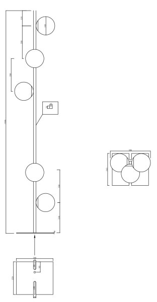Ondaluce - Stojacia lampa MONILE 5xE14/10W/230V 170 cm čierna/dymová čierna