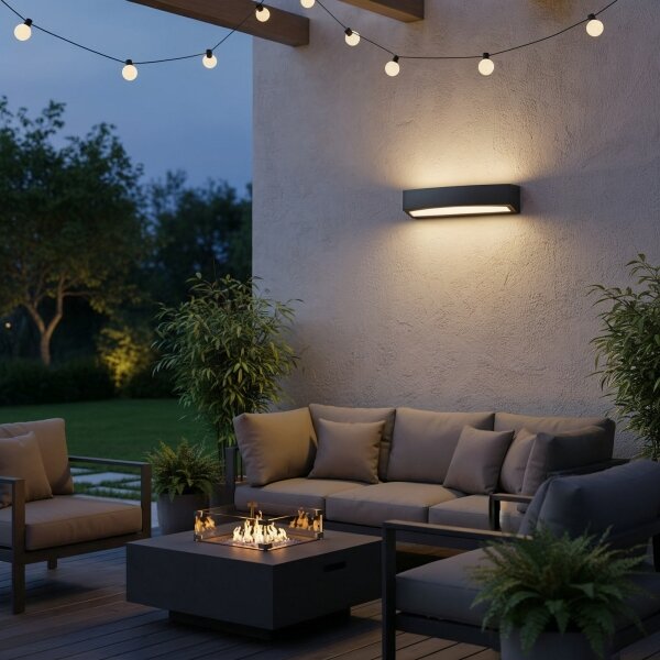 Ideal Lux - Vonkajšie nástenné svietidlo ANDROMEDA 2xE27/60W/230V IP55 čierna