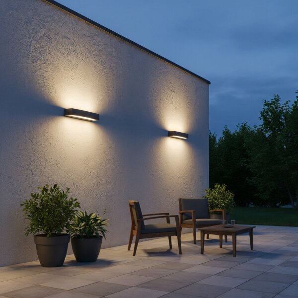 Ideal Lux - Vonkajšie nástenné svietidlo ANDROMEDA 2xE27/60W/230V IP55 čierna